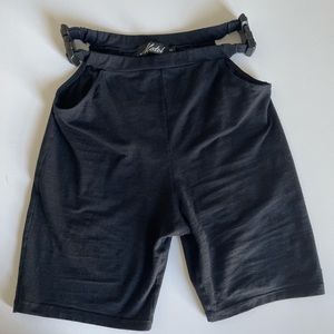 Motel rocks biker shorts with buckles